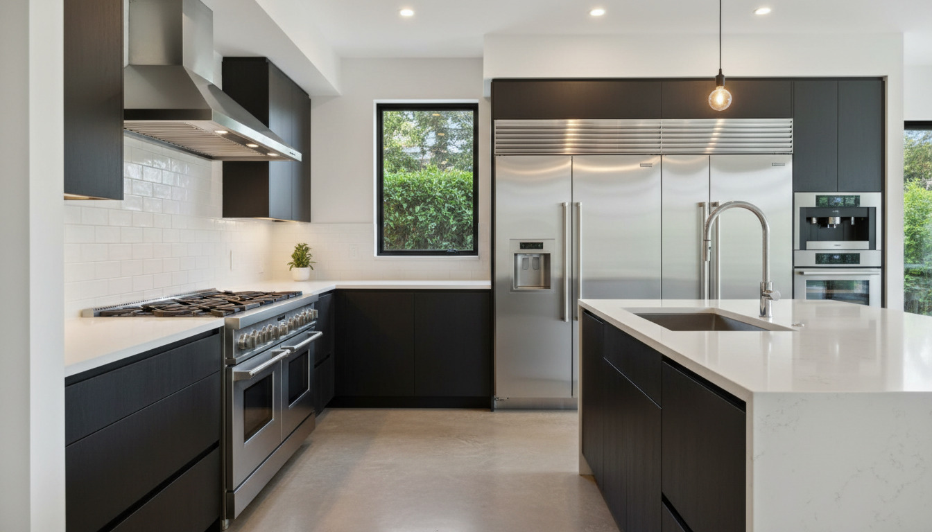 Modern kitchen with professional appliances